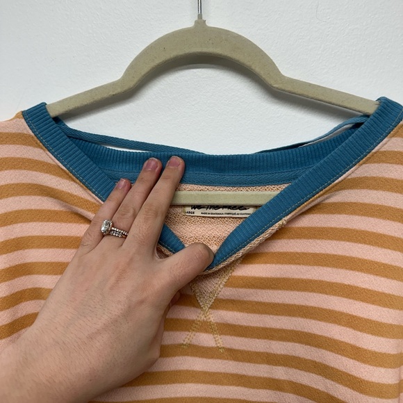 Free People Classic Striped Crewneck Latte Combo Medium*Retired (NEW $98) - Picture 7 of 8